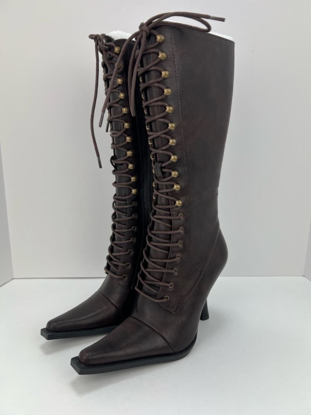 NWOT Dolls Kill Generation Kiss Tricks And Trials Brown Lace Up Boots 5